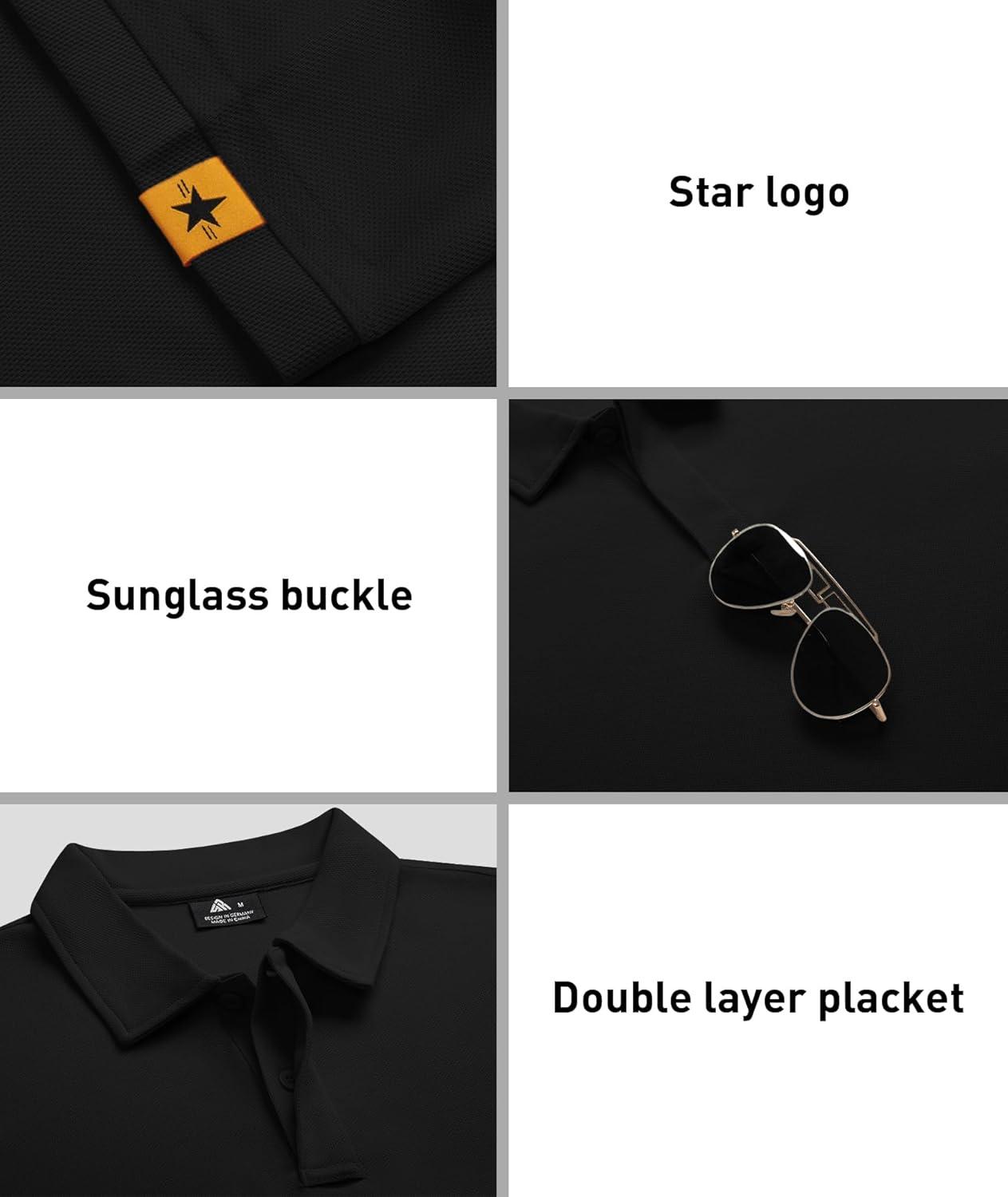 imageZITY 3 Pack Mens Polo Shirt Short Sleeve Sports Performance Business Casual Golf Shirts for Men Collared Tactical TShirtsBlack