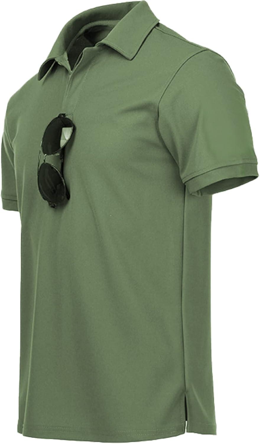 imageZITY 3 Pack Mens Polo Shirt Short Sleeve Sports Performance Business Casual Golf Shirts for Men Collared Tactical TShirtsBlack Blue Green