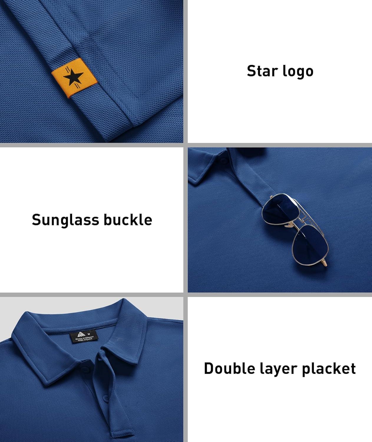 imageZITY 3 Pack Mens Polo Shirt Short Sleeve Sports Performance Business Casual Golf Shirts for Men Collared Tactical TShirtsBlack Blue Grey