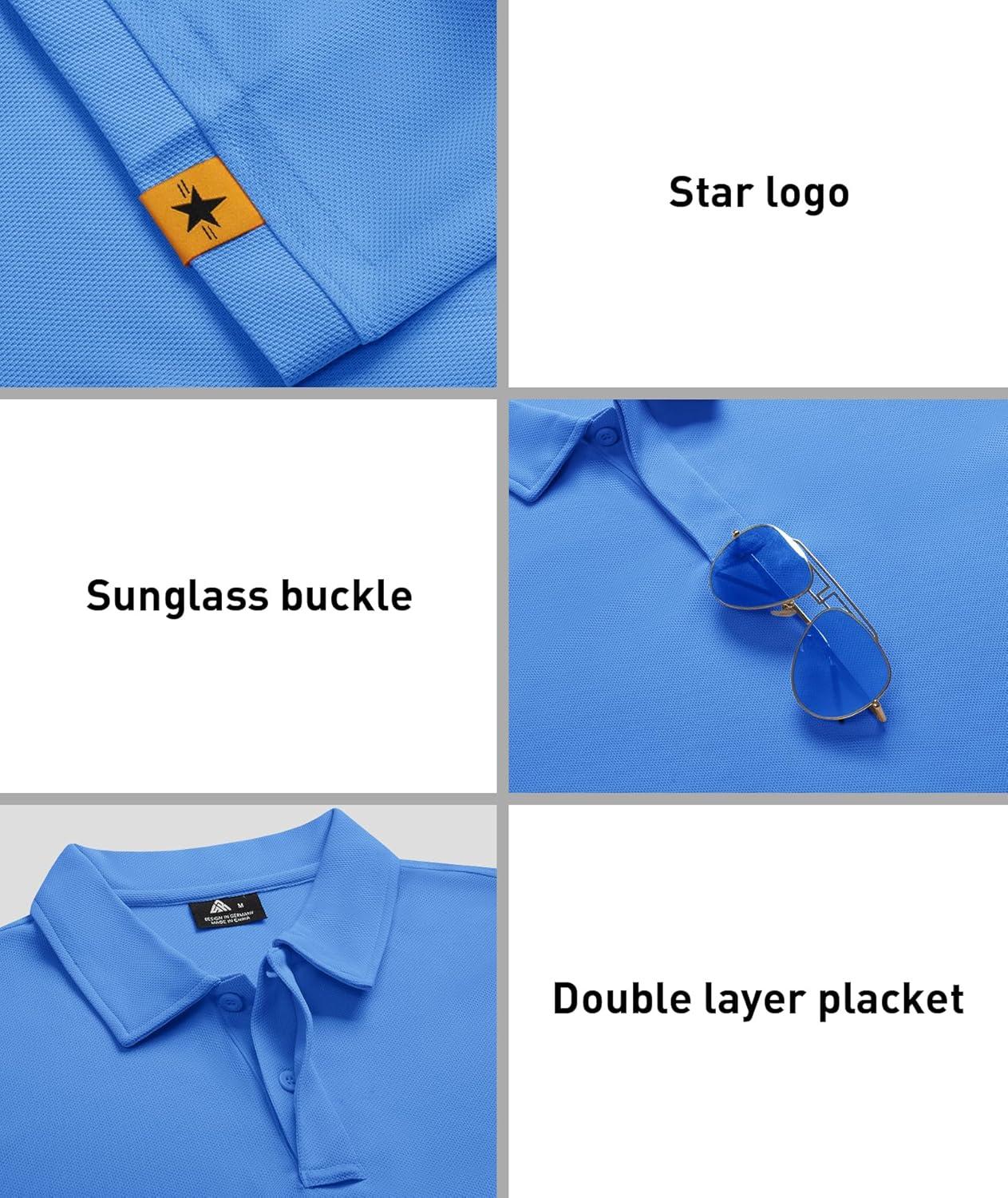 imageZITY 3 Pack Mens Polo Shirt Short Sleeve Sports Performance Business Casual Golf Shirts for Men Collared Tactical TShirtsBlack Grassgreen Lightblue