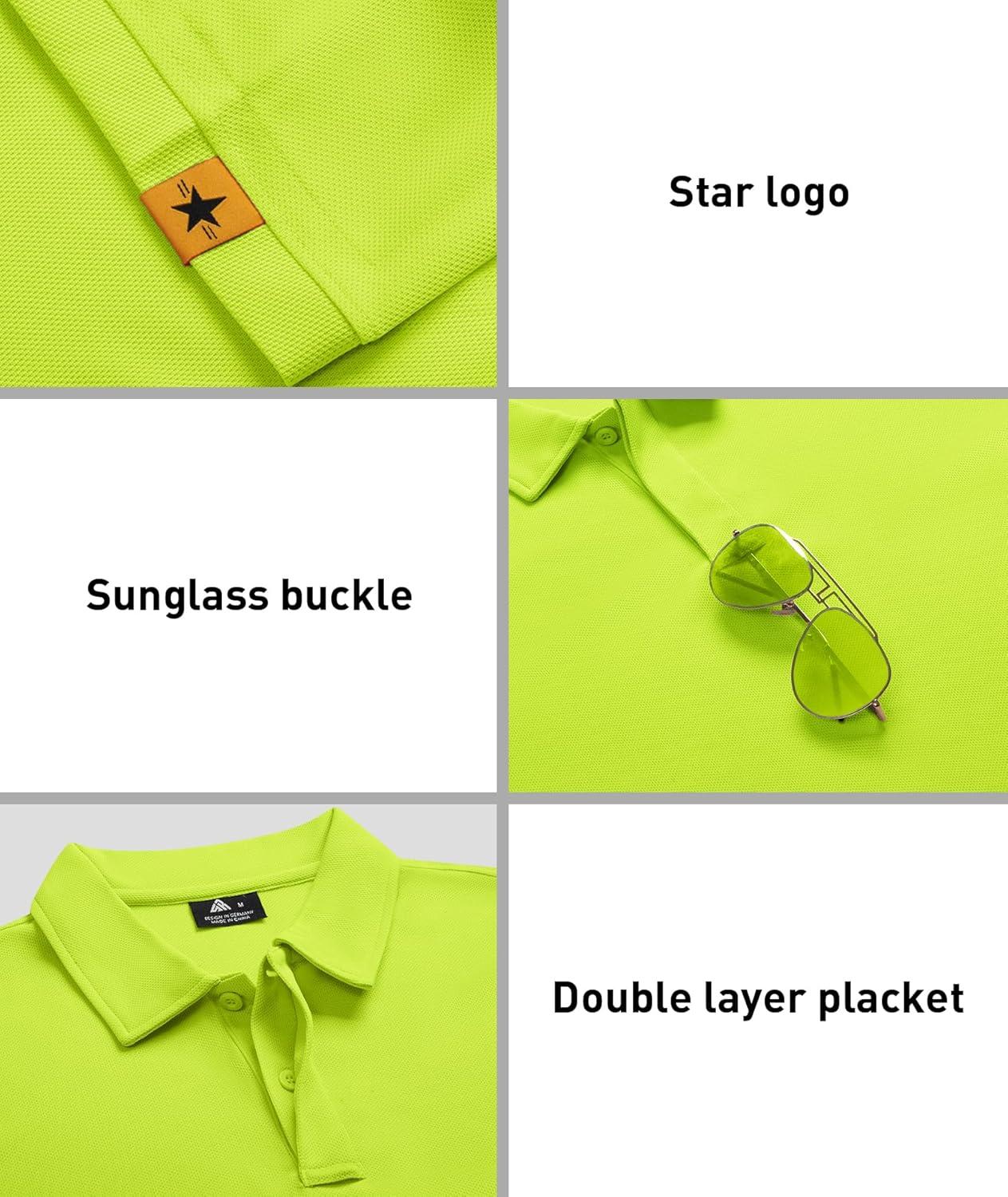 imageZITY 3 Pack Mens Polo Shirt Short Sleeve Sports Performance Business Casual Golf Shirts for Men Collared Tactical TShirtsGrey Lightblue Lemongreen