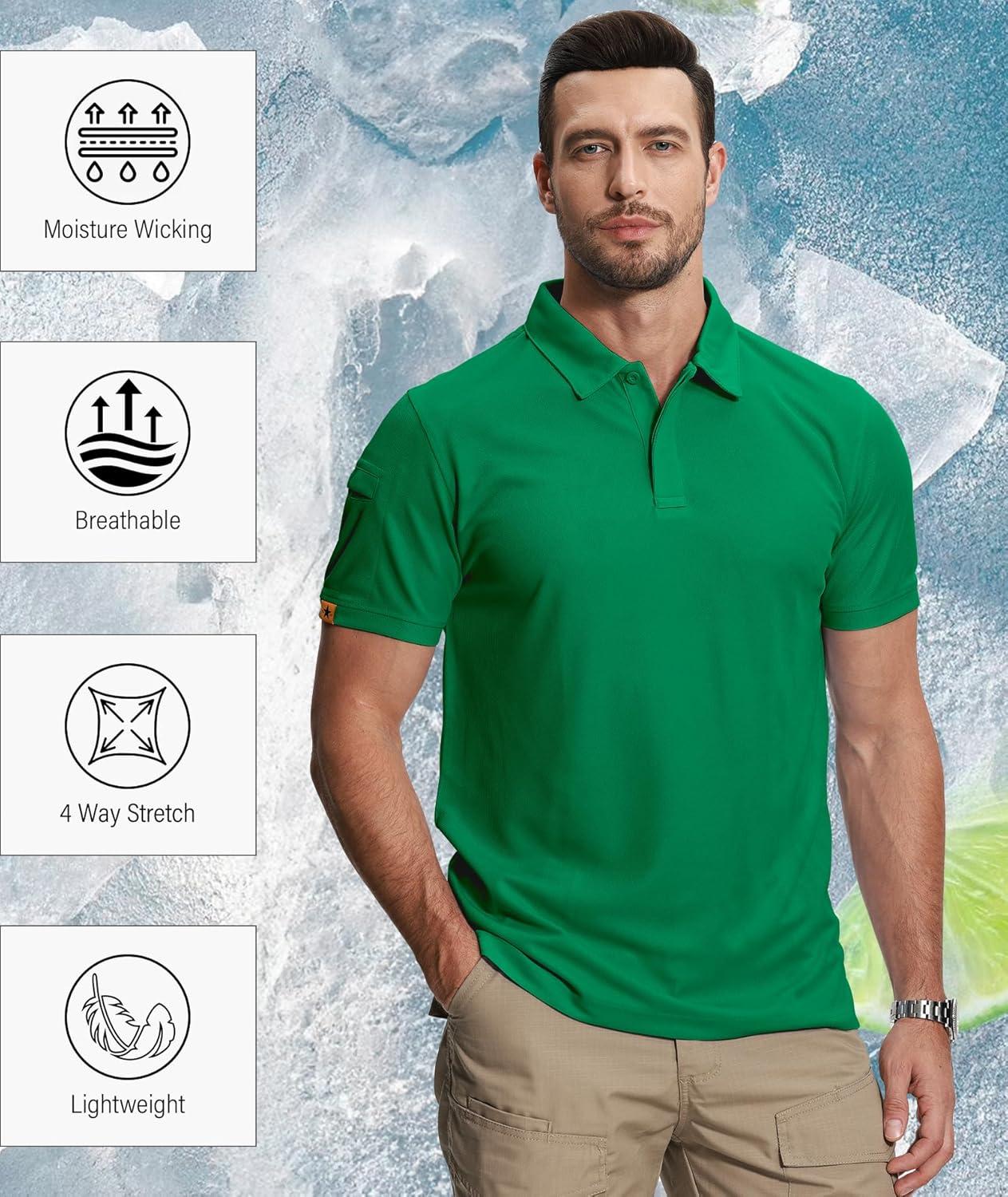 imageZITY 5 Pack Mens Polo Shirt Short Sleeve Sports Golf Tennis TShirt MoistureWicking Summer ShirtsBlack Grass Lightblue Turquoise Purple