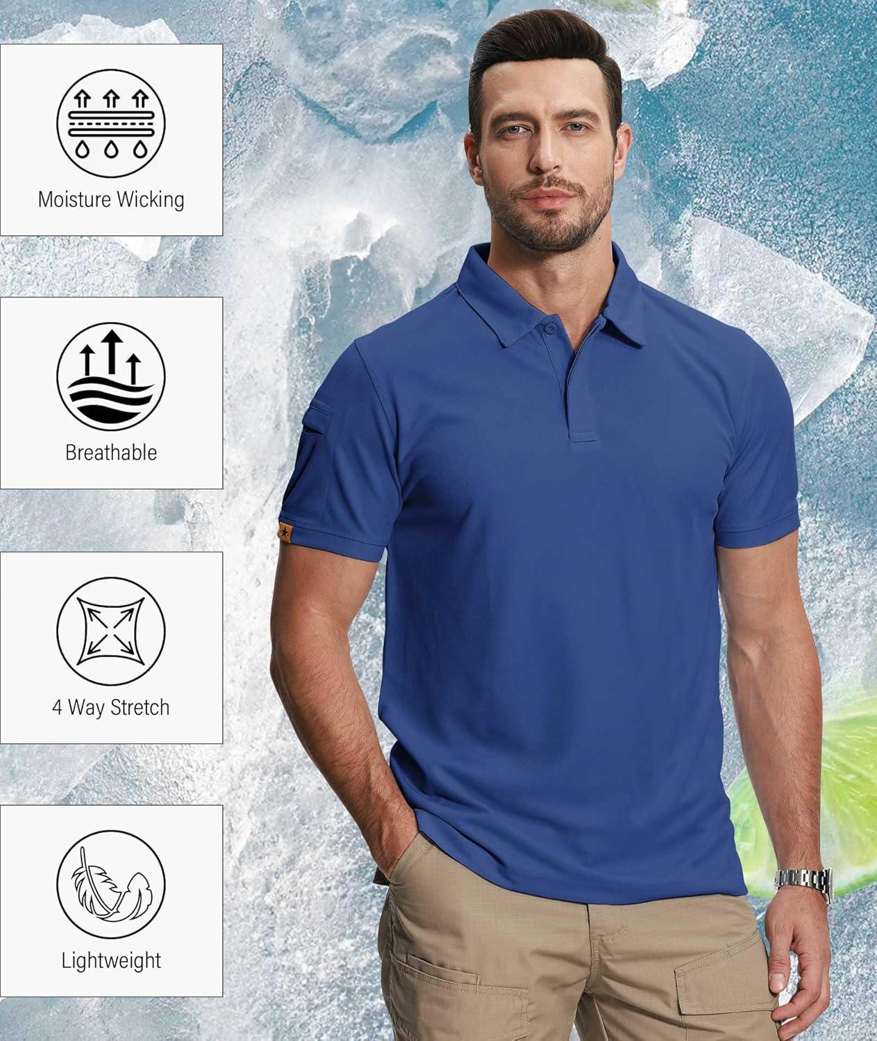 imageZITY 5 Pack Mens Polo Shirt Short Sleeve Sports Golf Tennis TShirt MoistureWicking Summer ShirtsBlack Winered Black Blue Black