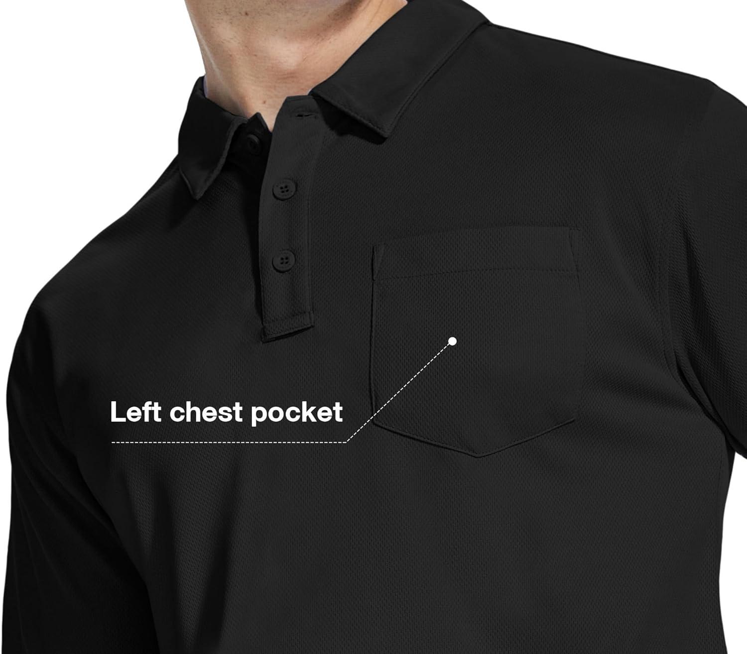imageZITY 5 Pack Polo Shirts for Men with Pocket Dry Quickly Short Sleeve Athletic Outdoor Work Collared ShirtsRoyal Bluewine Redkhakidark Teal Blueblack
