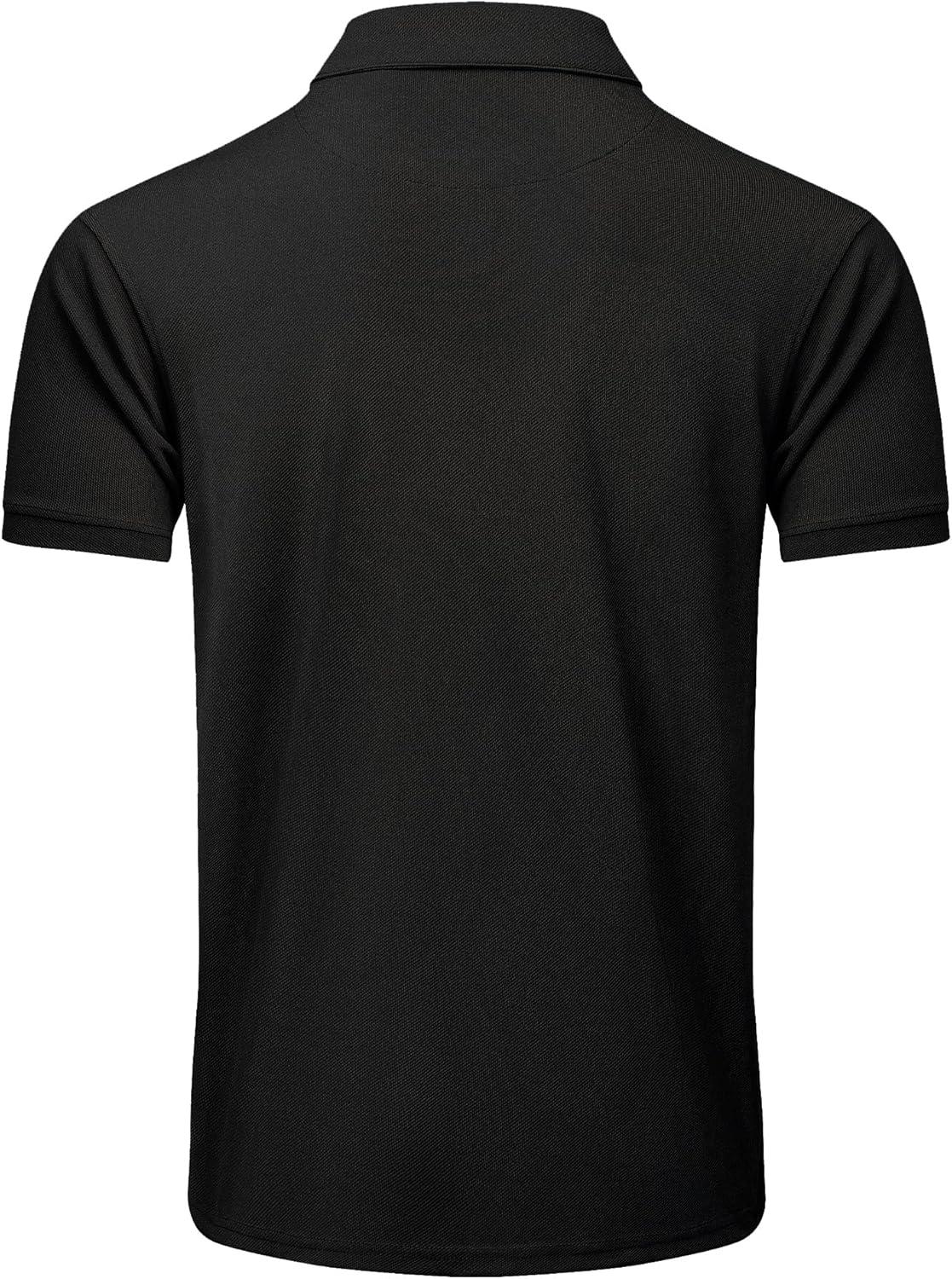 imageZITY 5 Pack Tactical Polo Shirts for Men Golf Shirt Short Sleeve Athletic Performance Moisture Wicking Work Outdoor TshirtsBlack Gray Navy Green Red