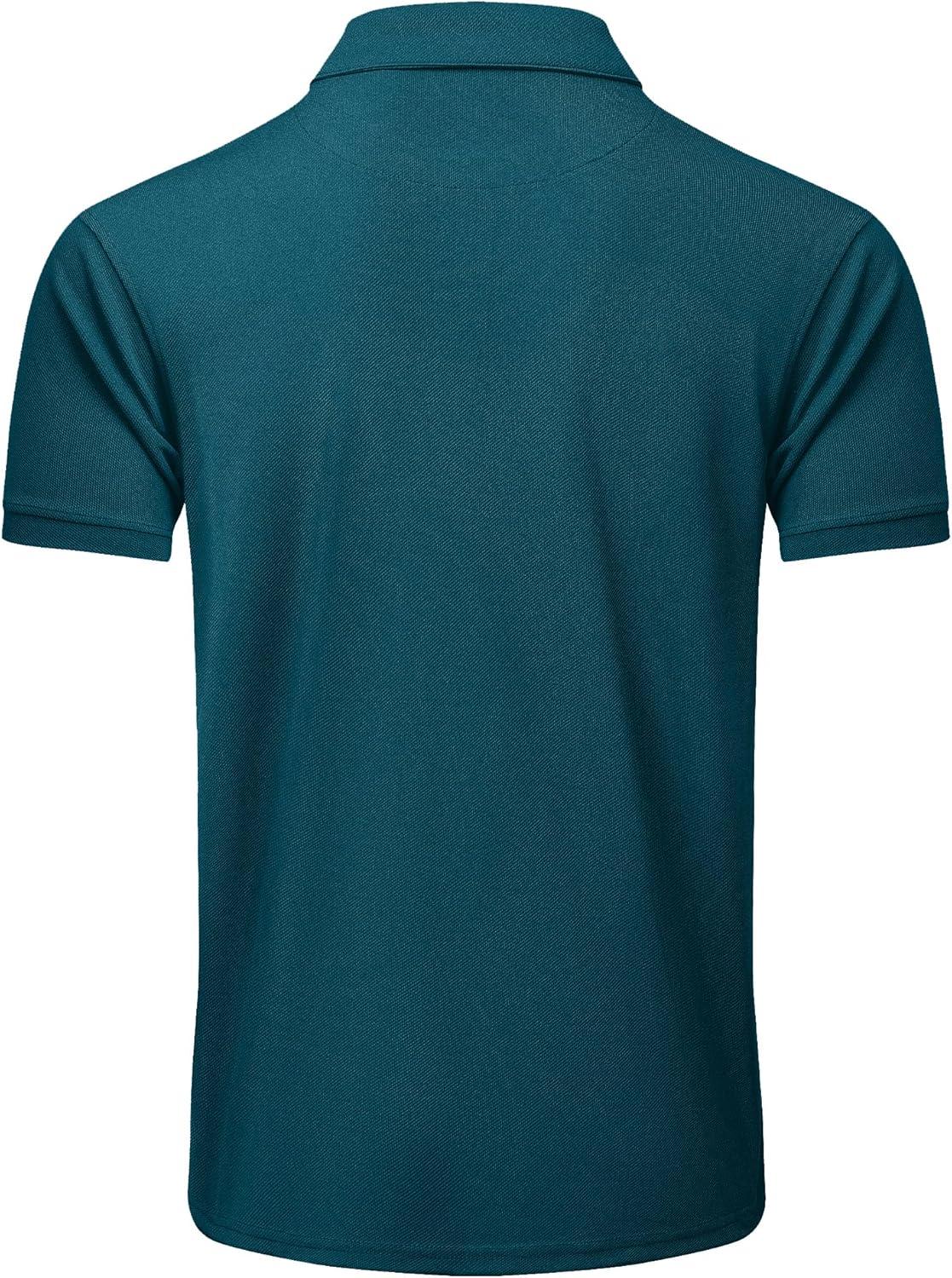 imageZITY 5 Pack Tactical Polo Shirts for Men Golf Shirt Short Sleeve Athletic Performance Moisture Wicking Work Outdoor TshirtsBlack Grey Navy Blue Teal