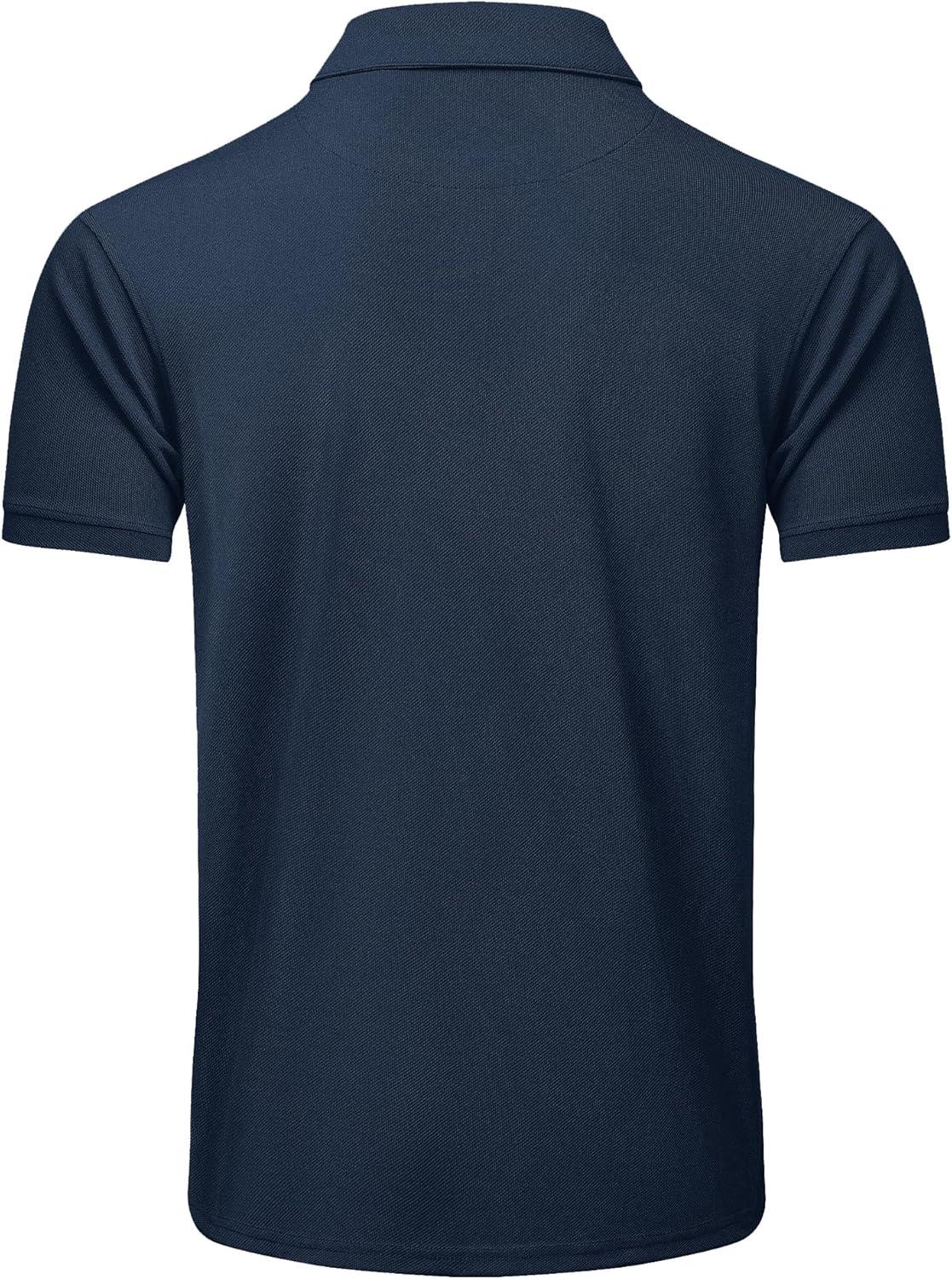 imageZITY 5 Pack Tactical Polo Shirts for Men Golf Shirt Short Sleeve Athletic Performance Moisture Wicking Work Outdoor TshirtsWhite Black Gray Navy Blue