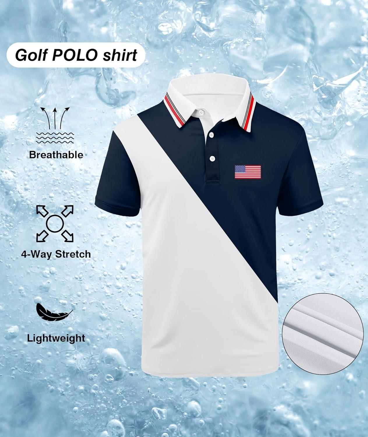 imageZITY Golf Polo Shirts for Men Short Sleeve Athletic Tennis TShirt041navy