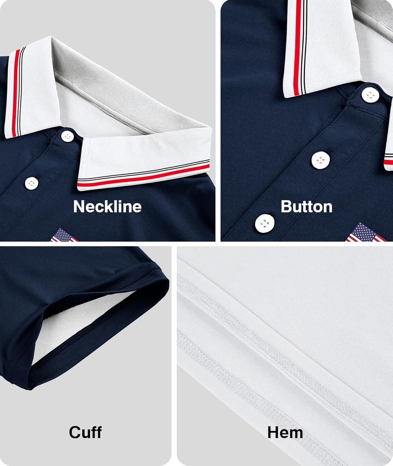 imageZITY Golf Polo Shirts for Men Short Sleeve Athletic Tennis TShirt041navy
