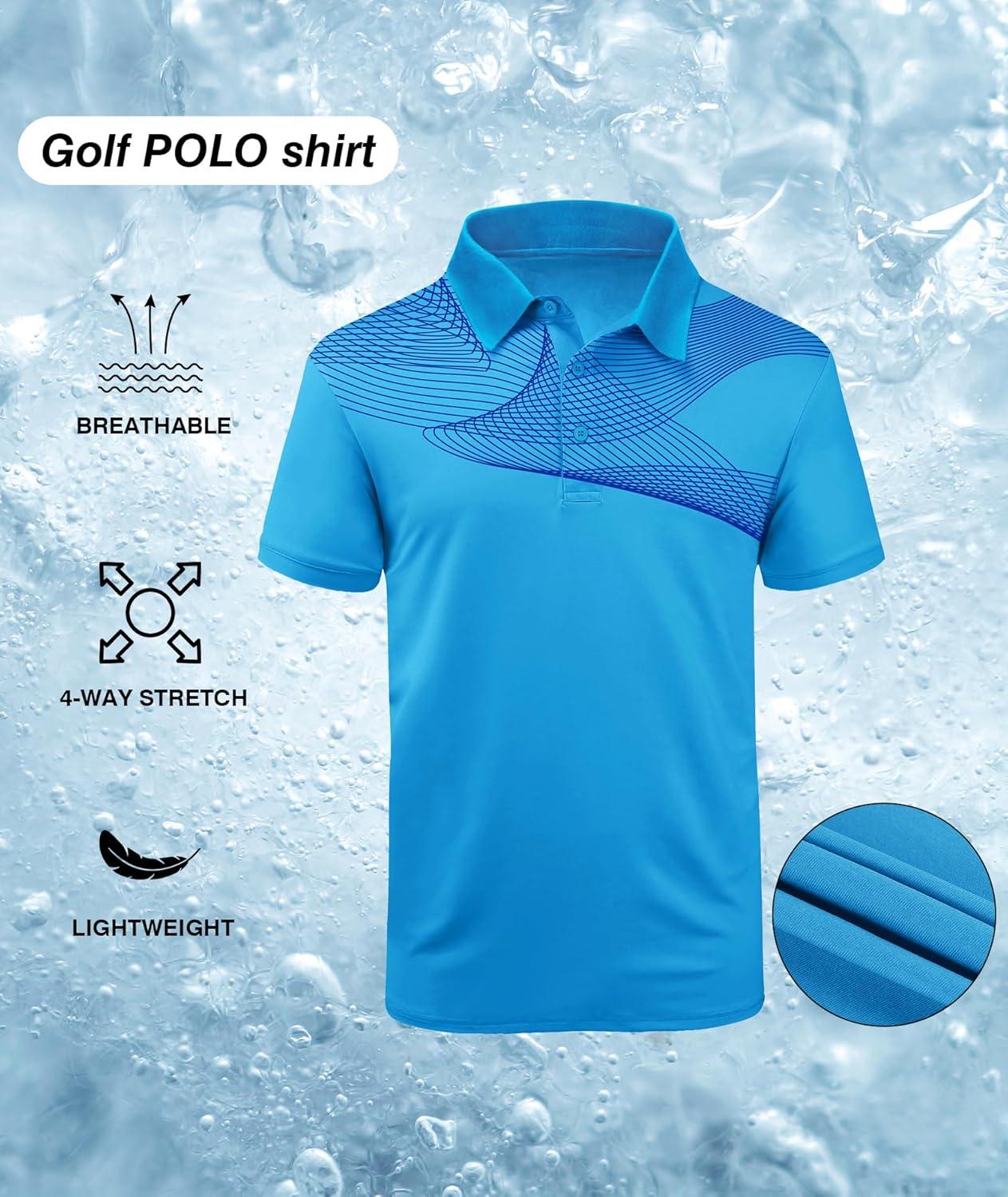 imageZITY Golf Polo Shirts for Men Short Sleeve Athletic Tennis TShirtBlue Purple