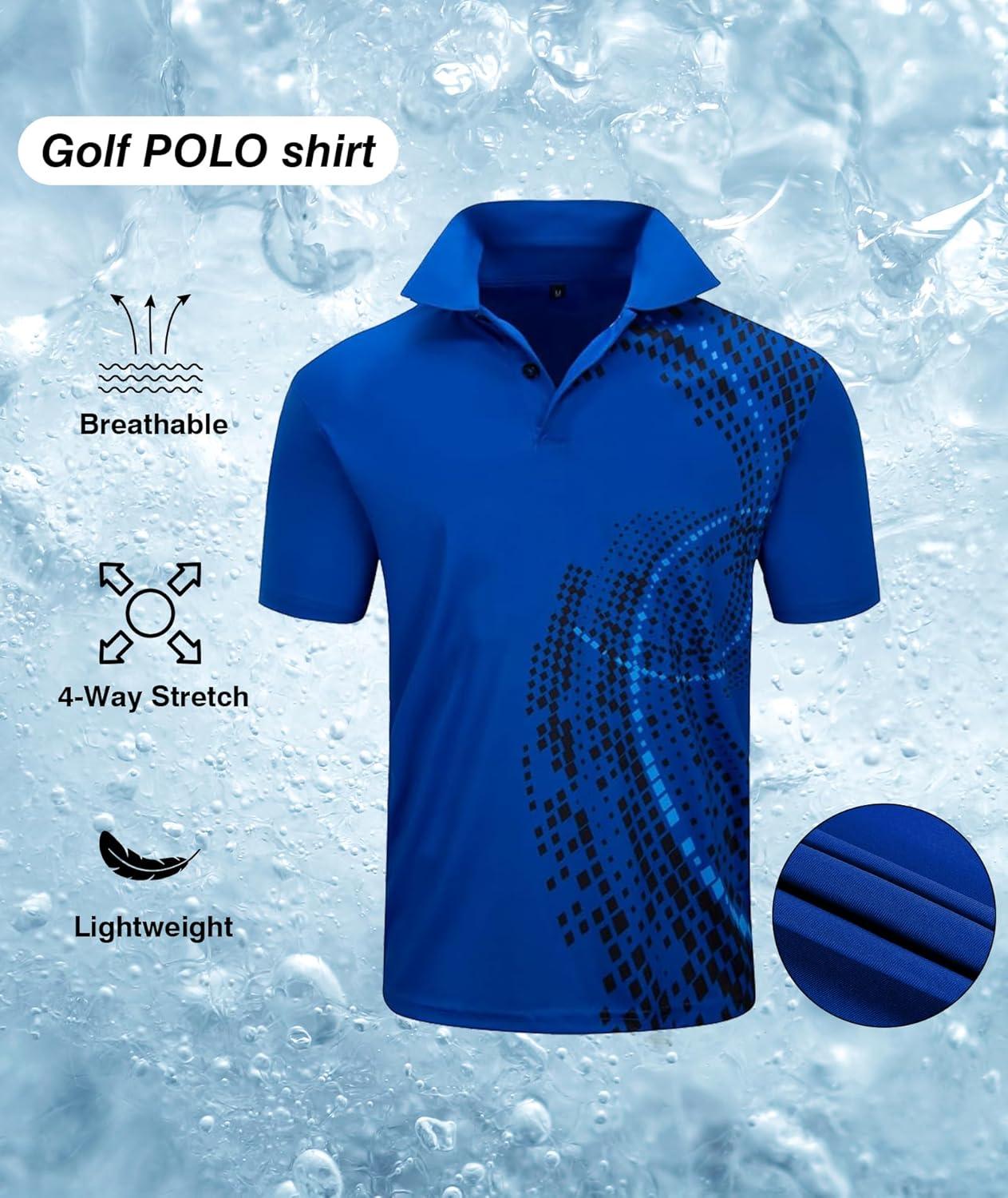 imageZITY Golf Polo Shirts for Men Short Sleeve Athletic Tennis TShirtCurve Blue