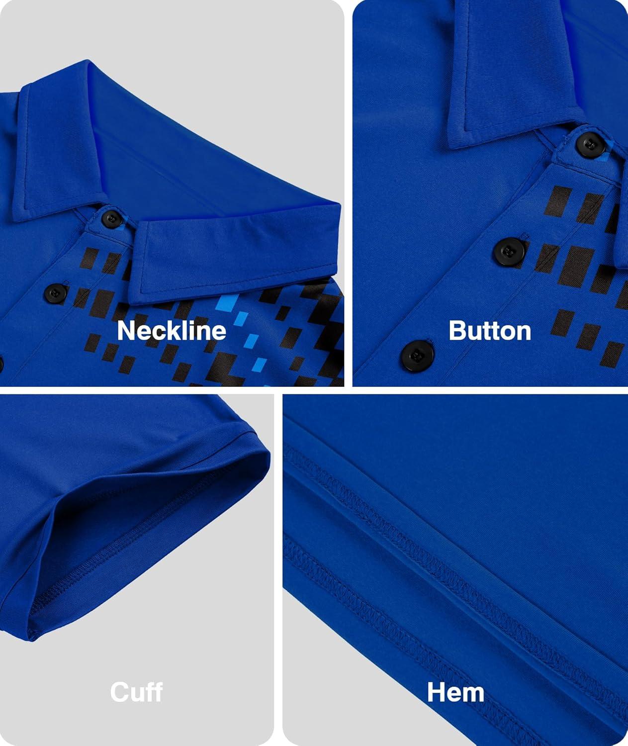 imageZITY Golf Polo Shirts for Men Short Sleeve Athletic Tennis TShirtCurve Blue