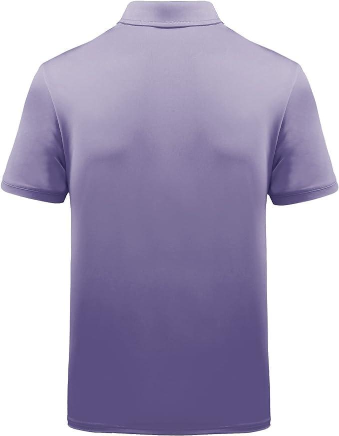 imageZITY Golf Polo Shirts for Men Short Sleeve Athletic Tennis TShirtLight Purple