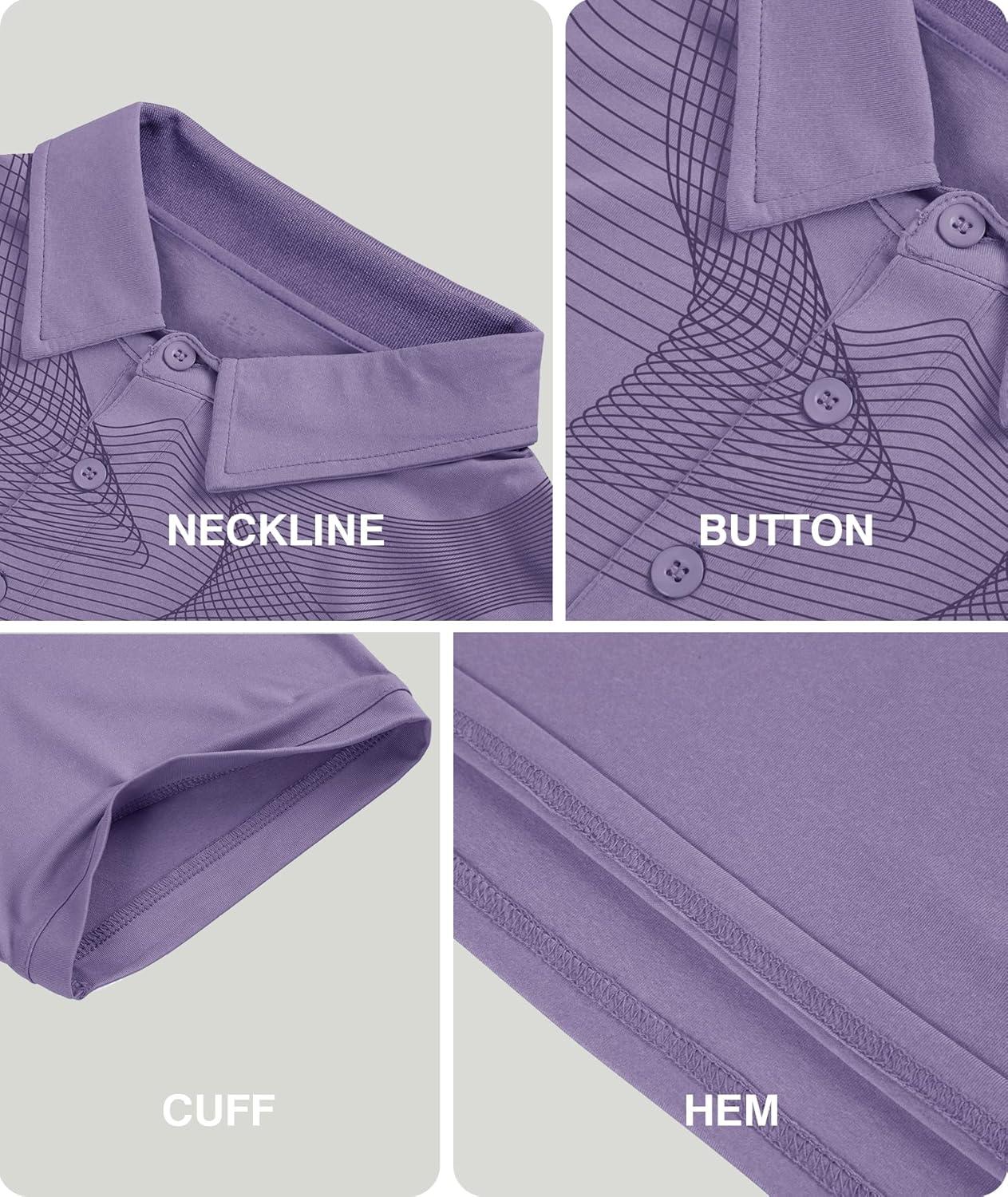 imageZITY Golf Polo Shirts for Men Short Sleeve Athletic Tennis TShirtLight Purple