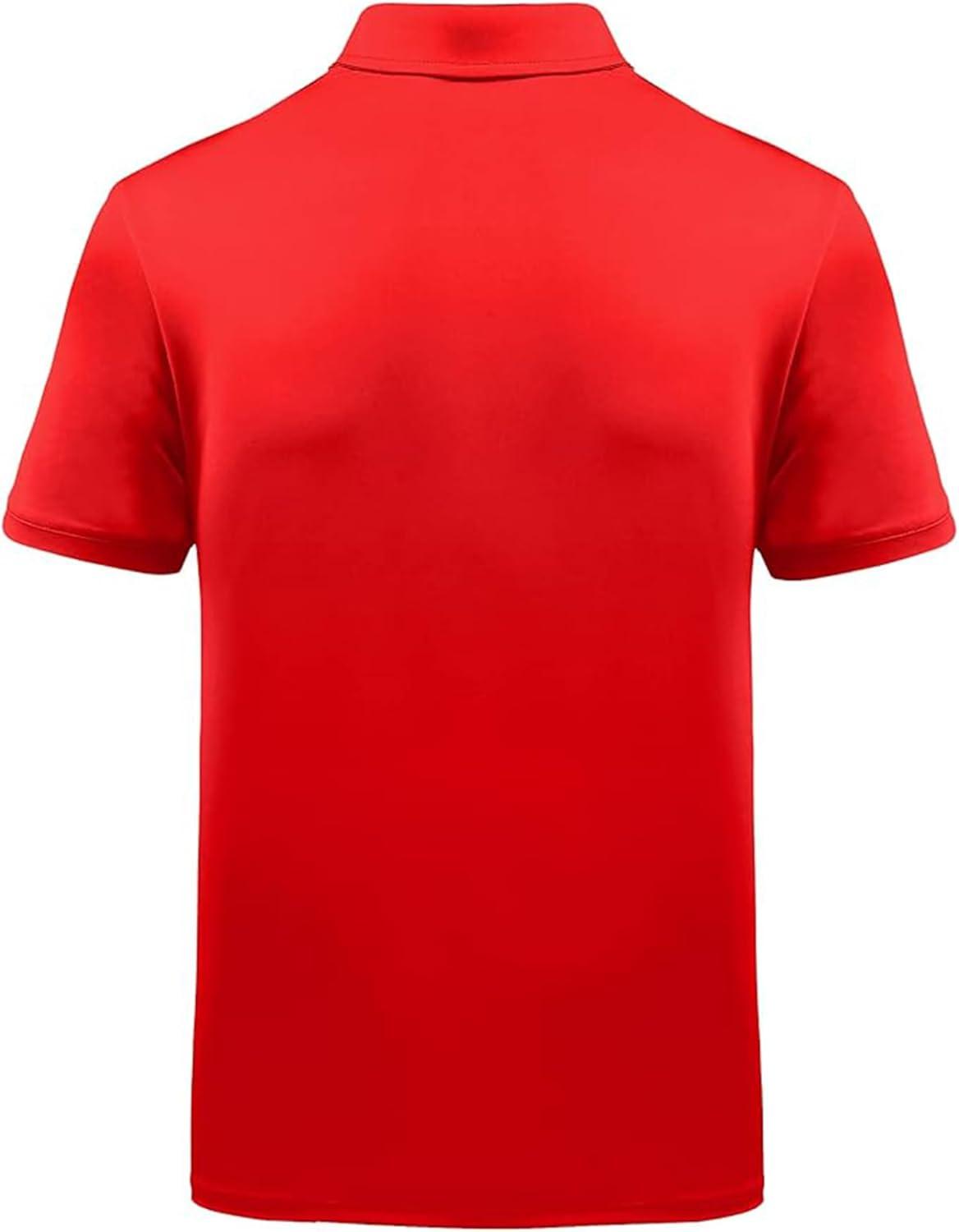 imageZITY Golf Polo Shirts for Men Short Sleeve Athletic Tennis TShirtRed Black