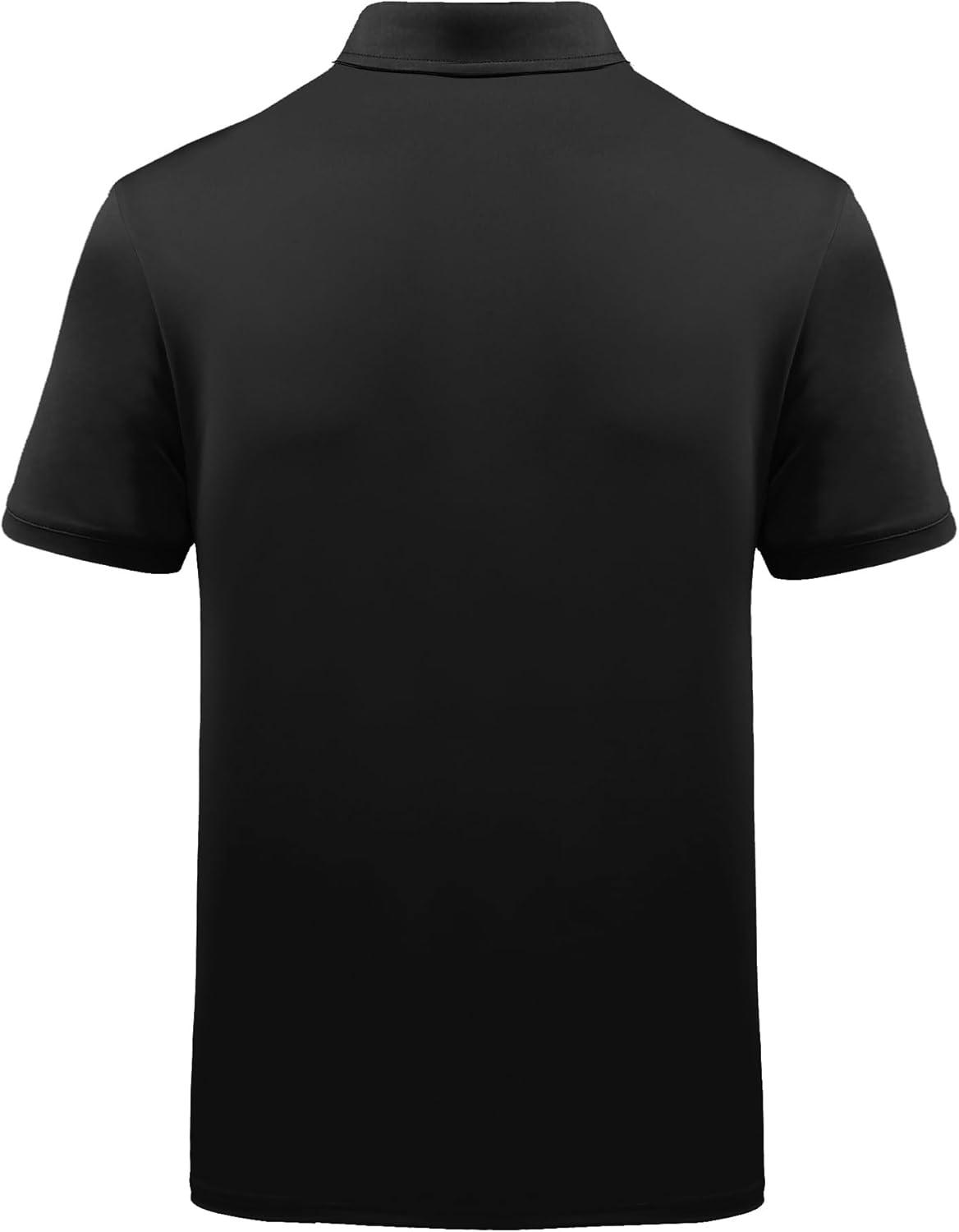 imageZITY Mens Golf Shirt Short Sleeve Sport Moisture Wicking Performance Print Golf Polo Shirts for Men Collared Casual TShirtYellow