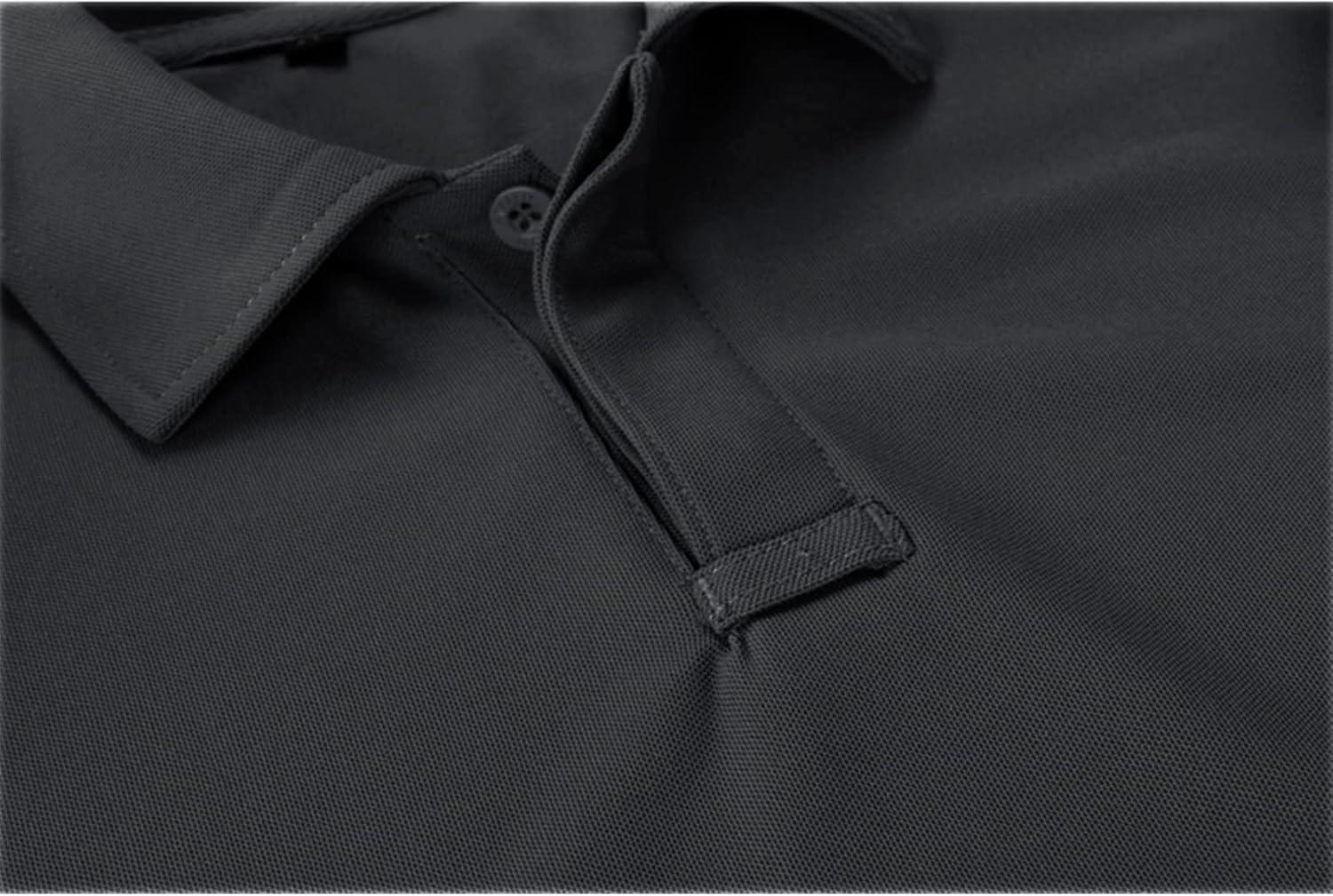 imageZITY Mens Polo Shirt Short Sleeve Sports Tactical TShirt Athletic Golf Polos Daily Casual Stylish Collared Shirts for MenDark Grey