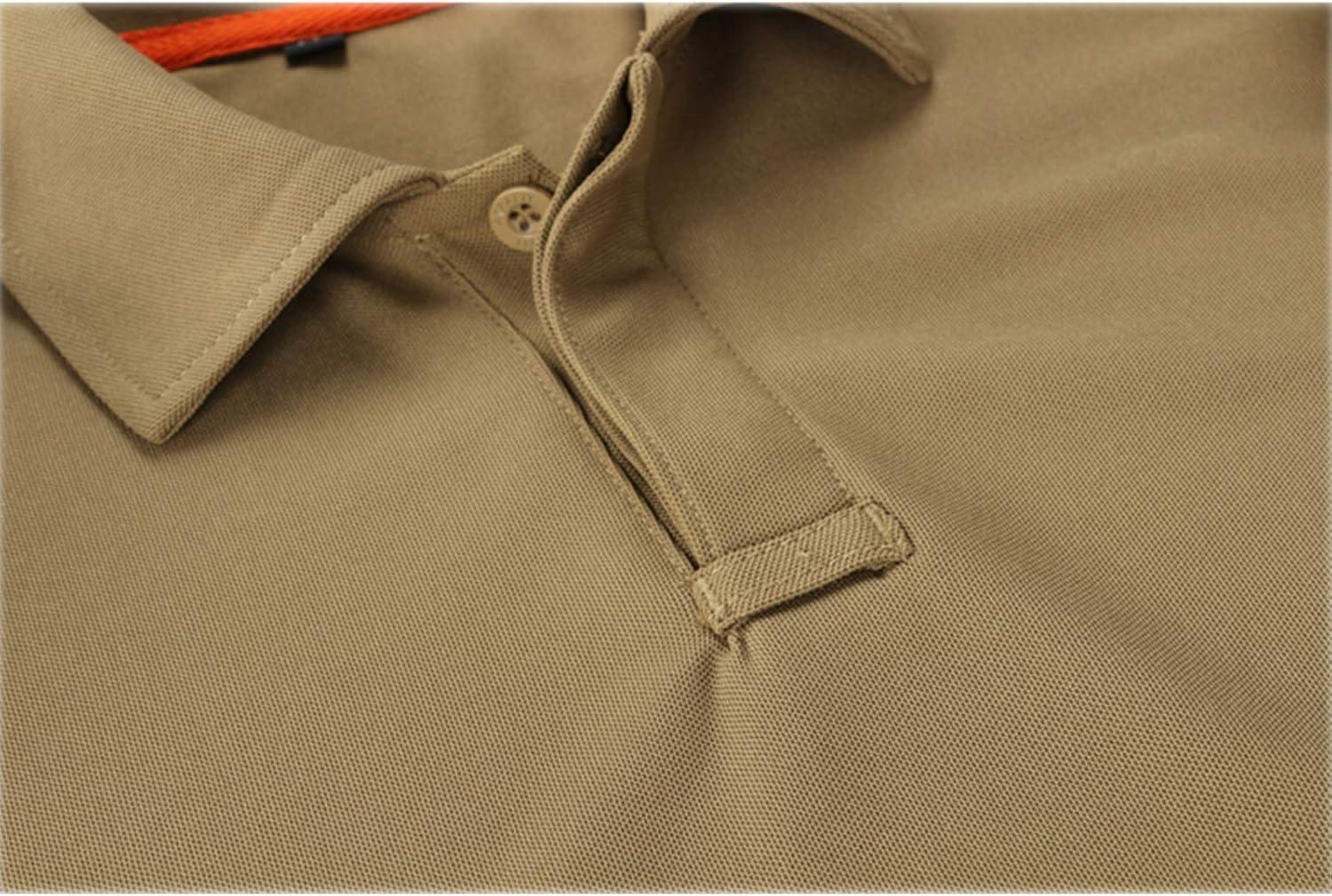 imageZITY Mens Polo Shirt Short Sleeve Sports Tactical TShirt Athletic Golf Polos Daily Casual Stylish Collared Shirts for MenKhaki
