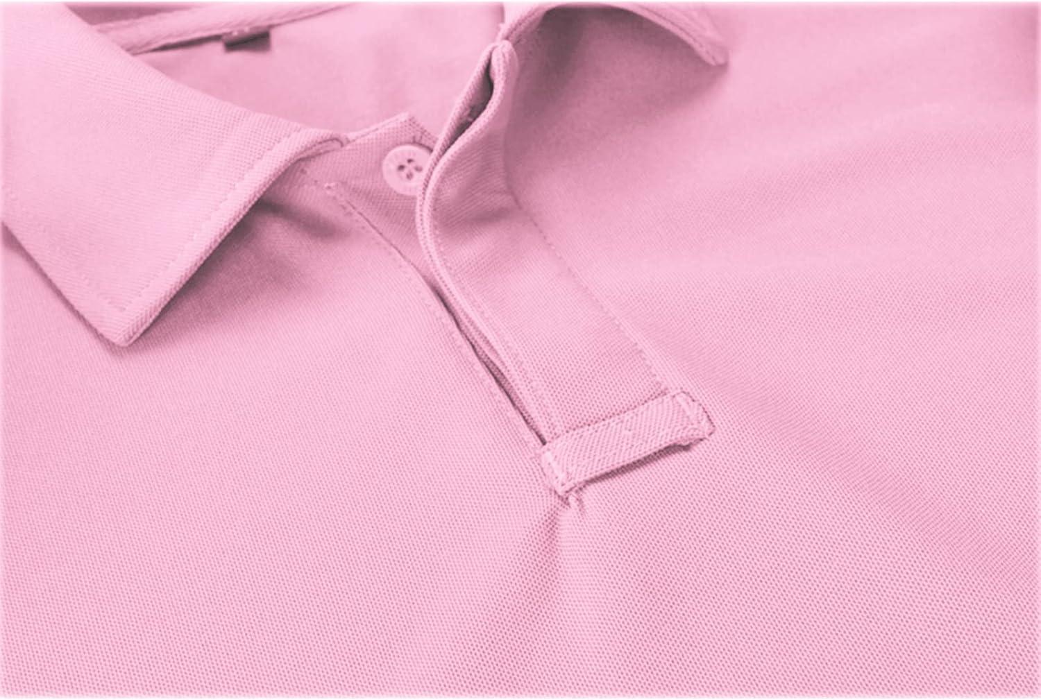 imageZITY Mens Polo Shirt Short Sleeve Sports Tactical TShirt Athletic Golf Polos Daily Casual Stylish Collared Shirts for MenPink