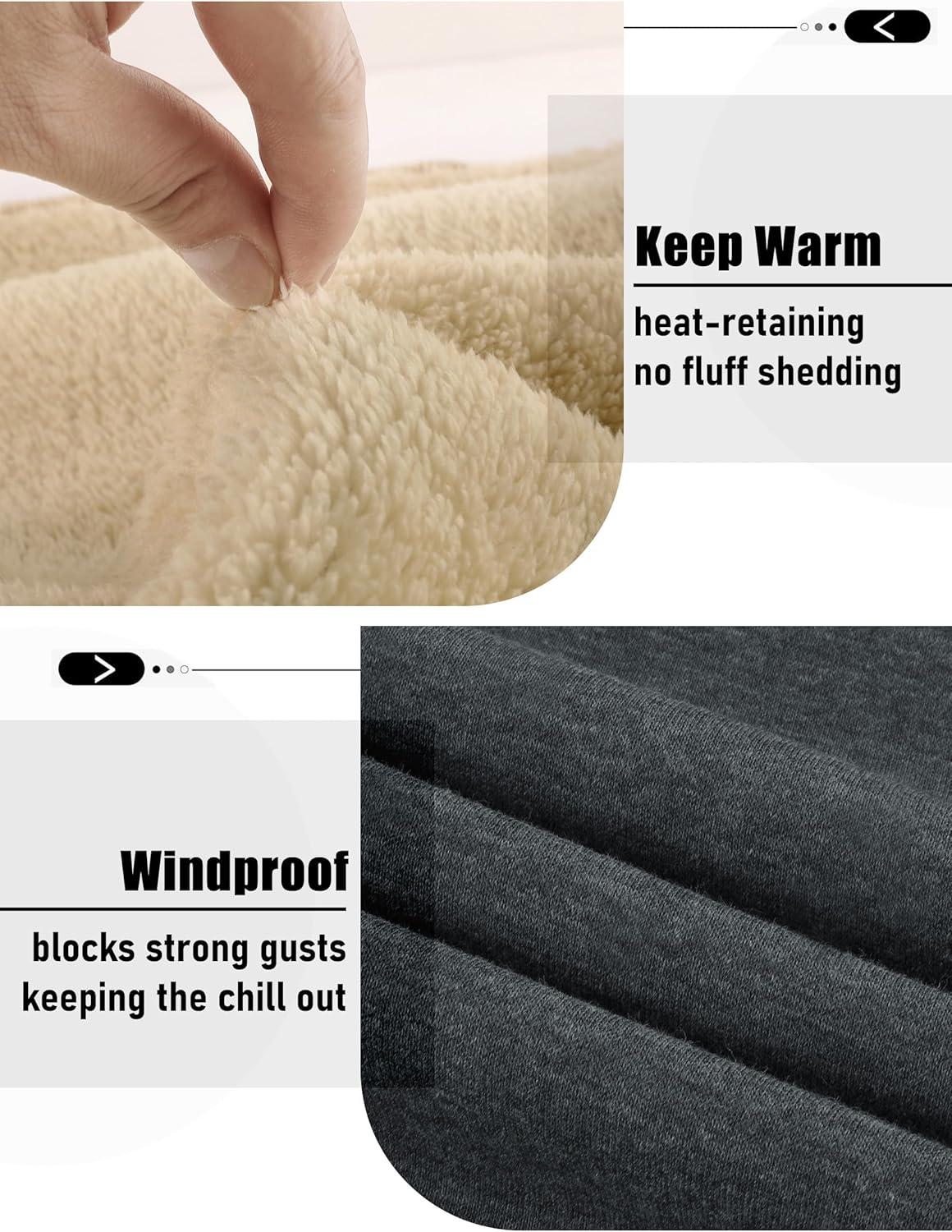 imageZITY Mens Sherpa Lined Hoodie Sweatshirts Heavy Pullover Kangaroo Pocket Winter Windproof Warm Fleece Hoodie AthleticGrey