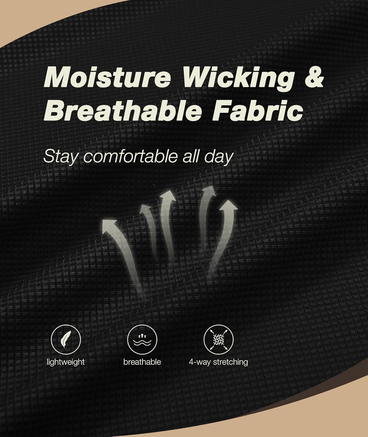 imageZITY Mens Waffle Polo Shirts Casual Short Sleeve Texture Polo for Men Moisture Wicking Collared TShirt with PocketBlack