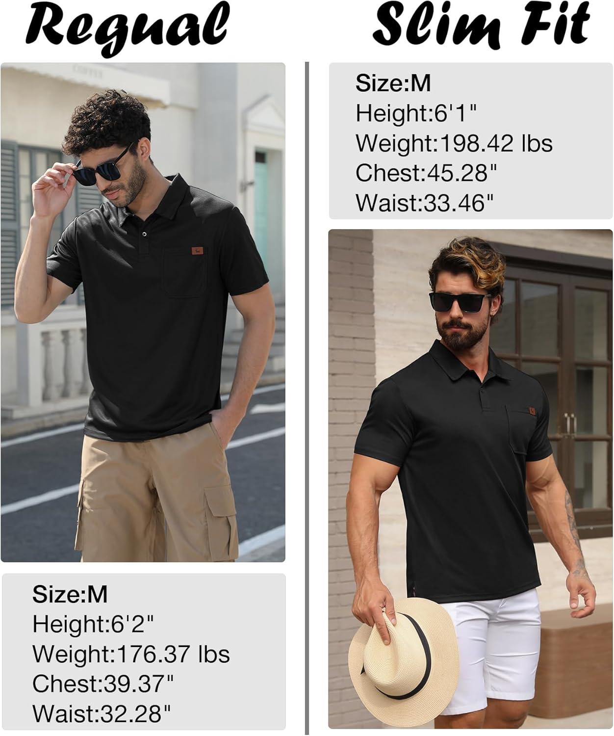 imageZITY Mens Waffle Polo Shirts Casual Short Sleeve Texture Polo for Men Moisture Wicking Collared TShirt with PocketBlack