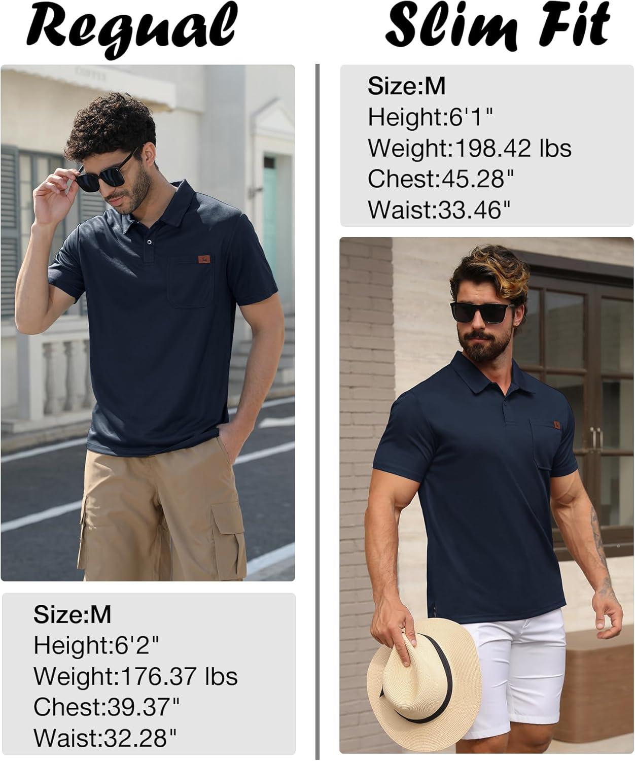 imageZITY Mens Waffle Polo Shirts Casual Short Sleeve Texture Polo for Men Moisture Wicking Collared TShirt with PocketNavy
