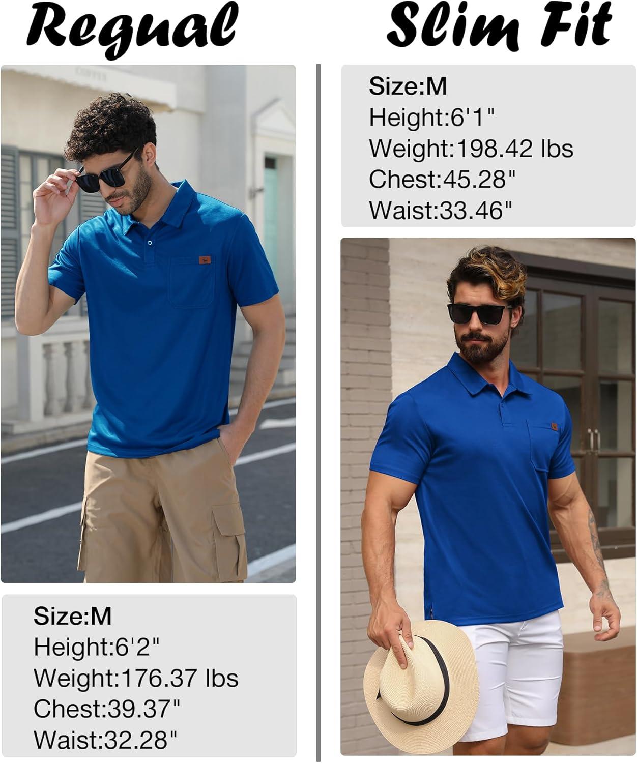 imageZITY Mens Waffle Polo Shirts Casual Short Sleeve Texture Polo for Men Moisture Wicking Collared TShirt with PocketRoyal Blue