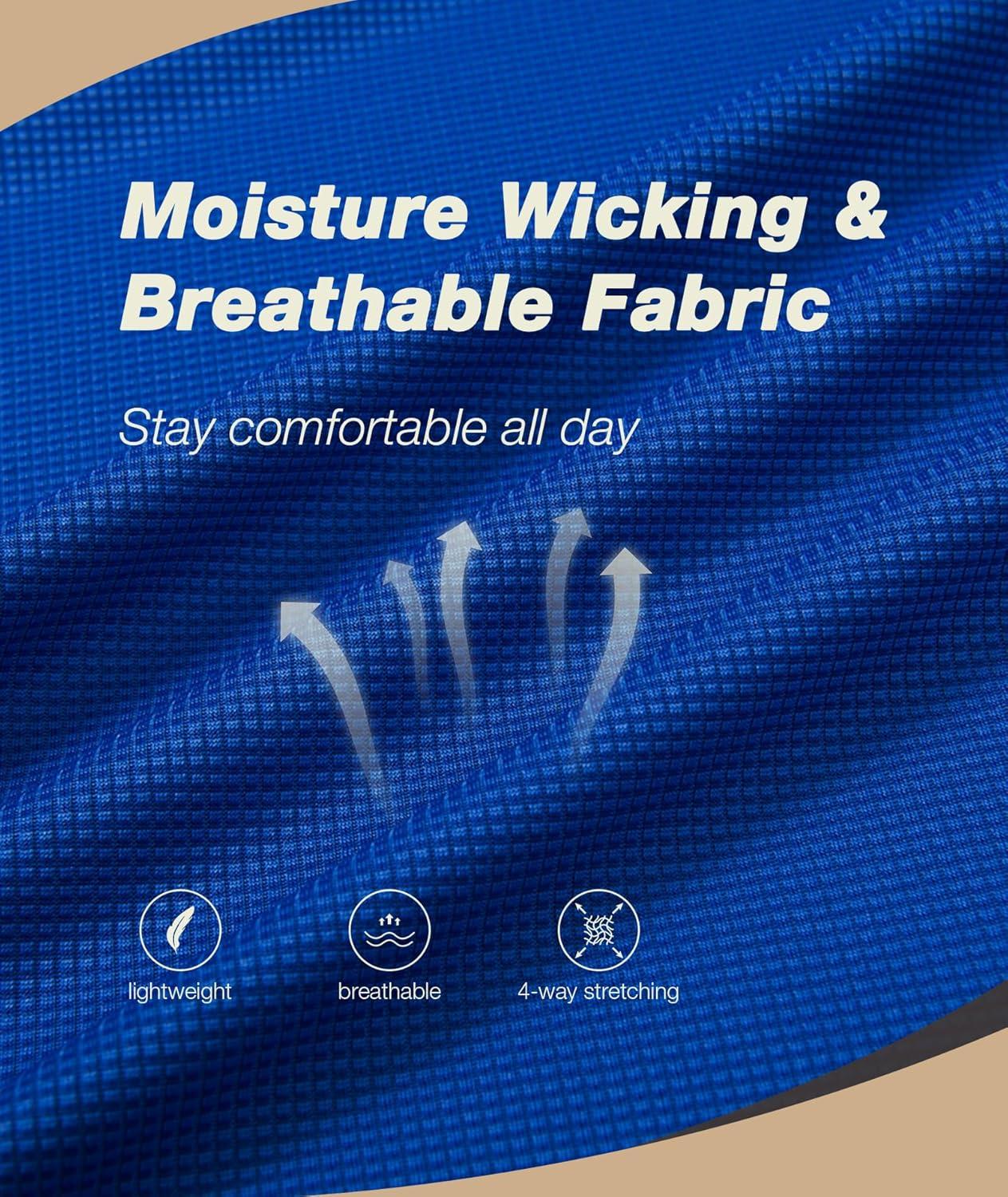 imageZITY Mens Waffle Polo Shirts Casual Short Sleeve Texture Polo for Men Moisture Wicking Collared TShirt with PocketRoyal Blue