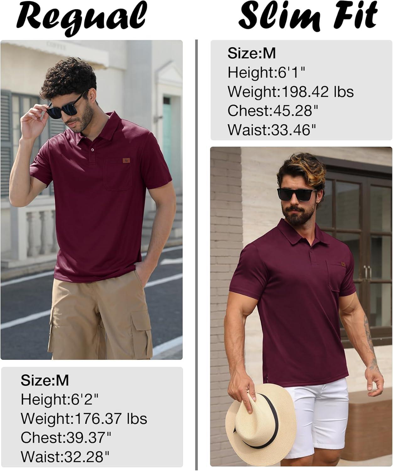 imageZITY Mens Waffle Polo Shirts Casual Short Sleeve Texture Polo for Men Moisture Wicking Collared TShirt with PocketWine Red
