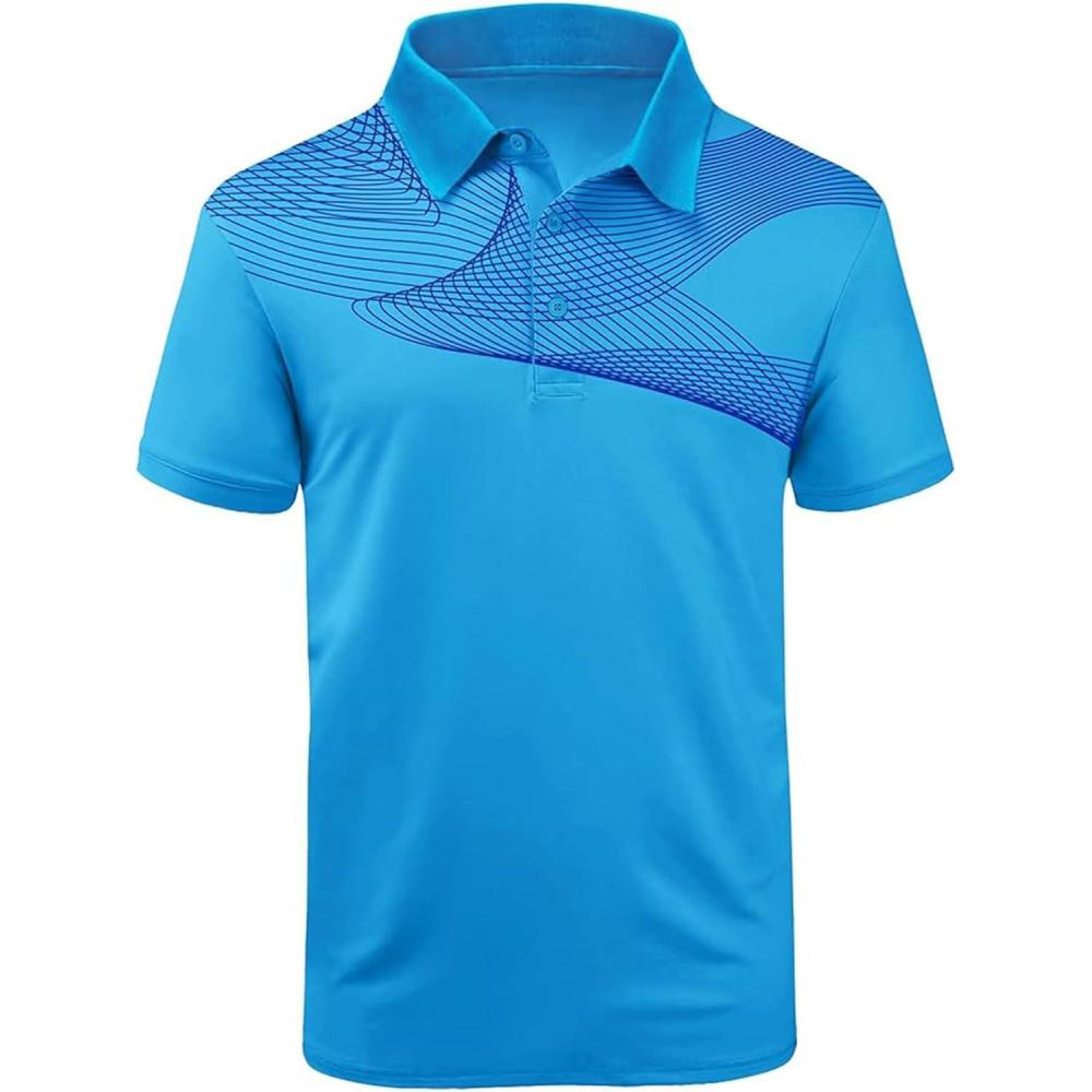 imageZITY Golf Polo Shirts for Men Short Sleeve Athletic Tennis TShirtBlue Purple
