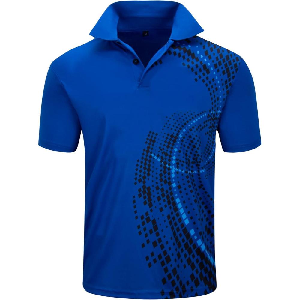 imageZITY Golf Polo Shirts for Men Short Sleeve Athletic Tennis TShirtCurve Blue