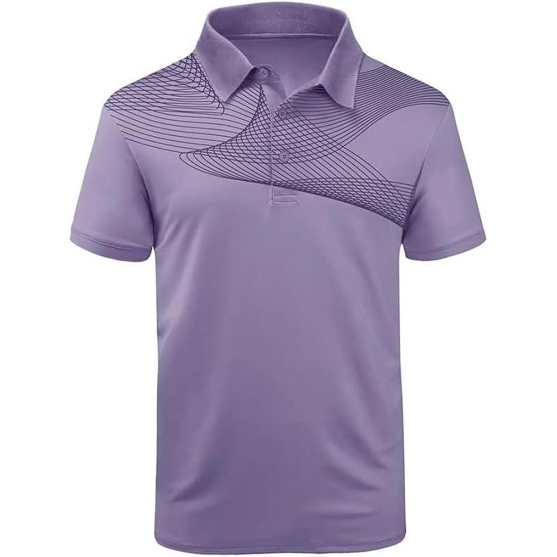 imageZITY Golf Polo Shirts for Men Short Sleeve Athletic Tennis TShirtLight Purple