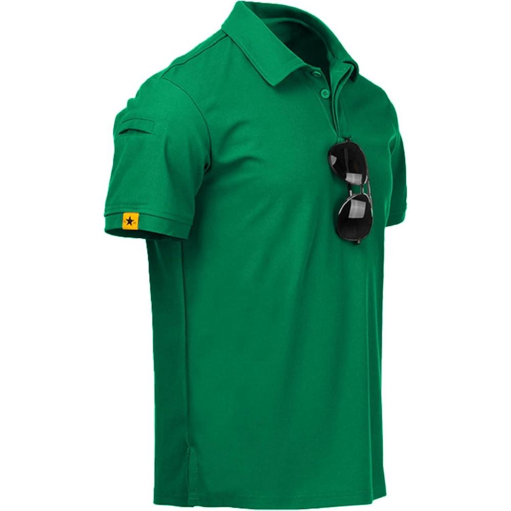 imageZITY Mens Polo Shirt Short Sleeve Sports Tactical TShirt Athletic Golf Polos Daily Casual Stylish Collared Shirts for MenViridian