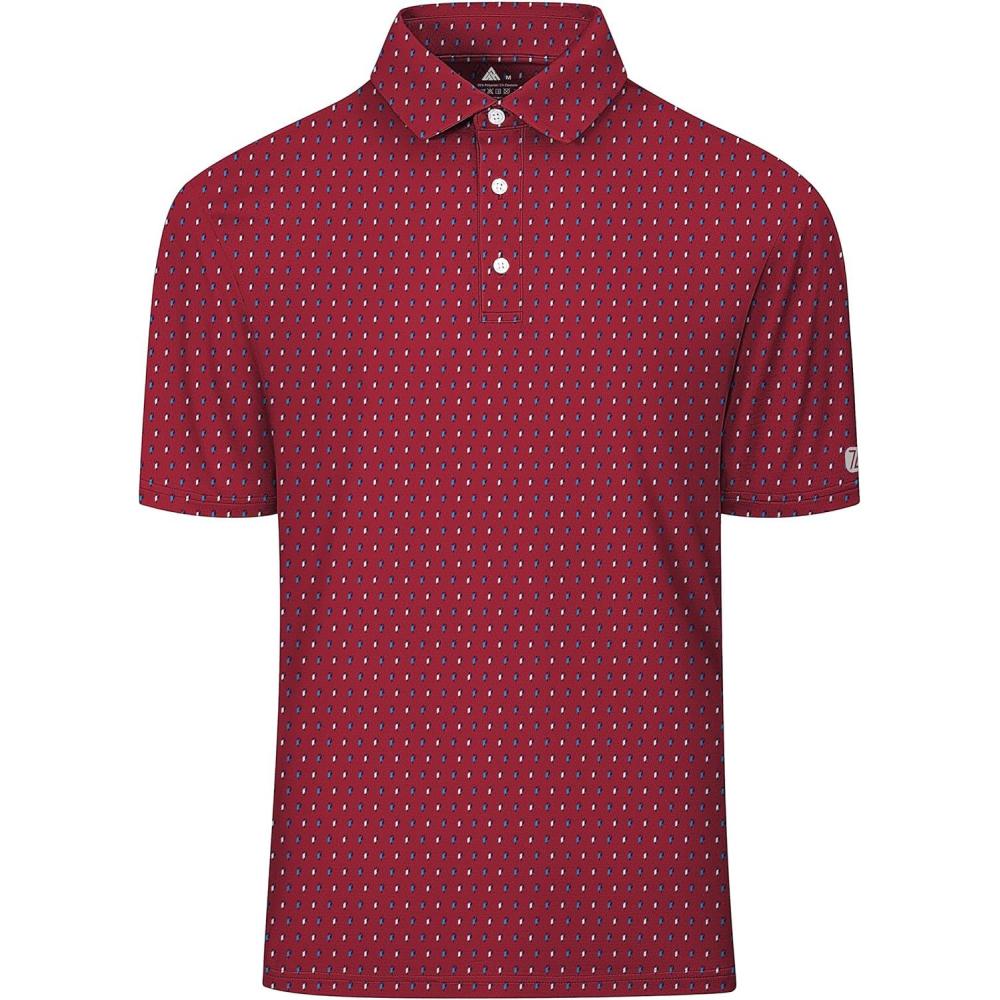 imageZITY Select Golf Shirts for Men Short Sleeve UPF 50 Print Performance Polo Moisture Wicking Funny Golf Collared ShirtsRed Parrot