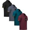 imageZITY 4 Pack Mens Polo Shirt Short Sleeve Sports Golf Tennis TShirt Athletic Collared Tactical ShirtsBlack Grey Tealblue Winered