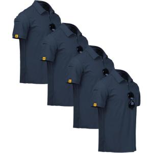 ZITY 4 Pack Mens Polo Shirt Short Sleeve Sports Golf Tennis T-Shirt Athletic Collared Tactical Shirts(Navy)