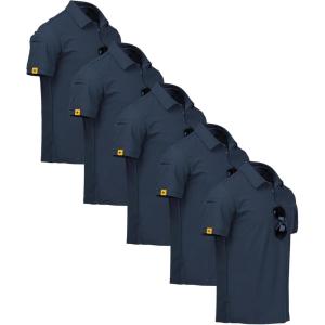 ZITY 5 Pack Mens Polo Shirt Short Sleeve Sports Golf Tennis T-Shirt Moisture-Wicking Summer Shirts(Navy)
