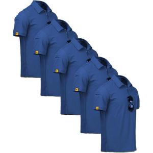 ZITY 5 Pack Mens Polo Shirt Short Sleeve Sports Golf Tennis T-Shirt Moisture-Wicking Summer Shirts(Sapphire Blue)