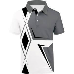 ZITY Golf Polo Shirts for Men Short Sleeve Athletic Tennis T-Shirt(Black Dark Grey)
