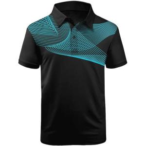 ZITY Golf Polo Shirts for Men Short Sleeve Athletic Tennis T-Shirt(Black Navy Blue)