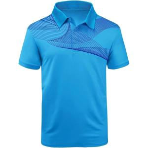 ZITY Golf Polo Shirts for Men Short Sleeve Athletic Tennis T-Shirt(Blue Purple)