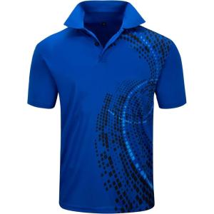 ZITY Golf Polo Shirts for Men Short Sleeve Athletic Tennis T-Shirt(Curve Blue)