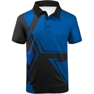 ZITY Golf Polo Shirts for Men Short Sleeve Athletic Tennis T-Shirt(Diamond Blue)