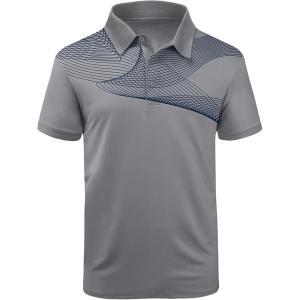 ZITY Golf Polo Shirts for Men Short Sleeve Athletic Tennis T-Shirt(Grey)
