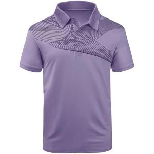 ZITY Golf Polo Shirts for Men Short Sleeve Athletic Tennis T-Shirt(Light Purple)