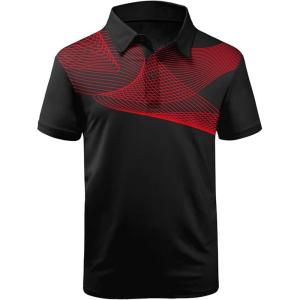 ZITY Golf Polo Shirts for Men Short Sleeve Athletic Tennis T-Shirt(Red)