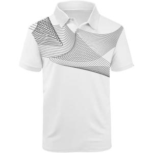 ZITY Golf Polo Shirts for Men Short Sleeve Athletic Tennis T-Shirt(White Grey)