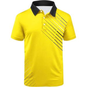 ZITY Golf Polo Shirts for Men Short Sleeve Athletic Tennis T-Shirt(Yellow)
