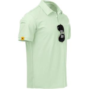 ZITY Mens Polo Shirt Short Sleeve Sports Tactical T-Shirt Athletic Golf Polos Daily Casual Stylish Collared Shirts for Men(Ash Green)